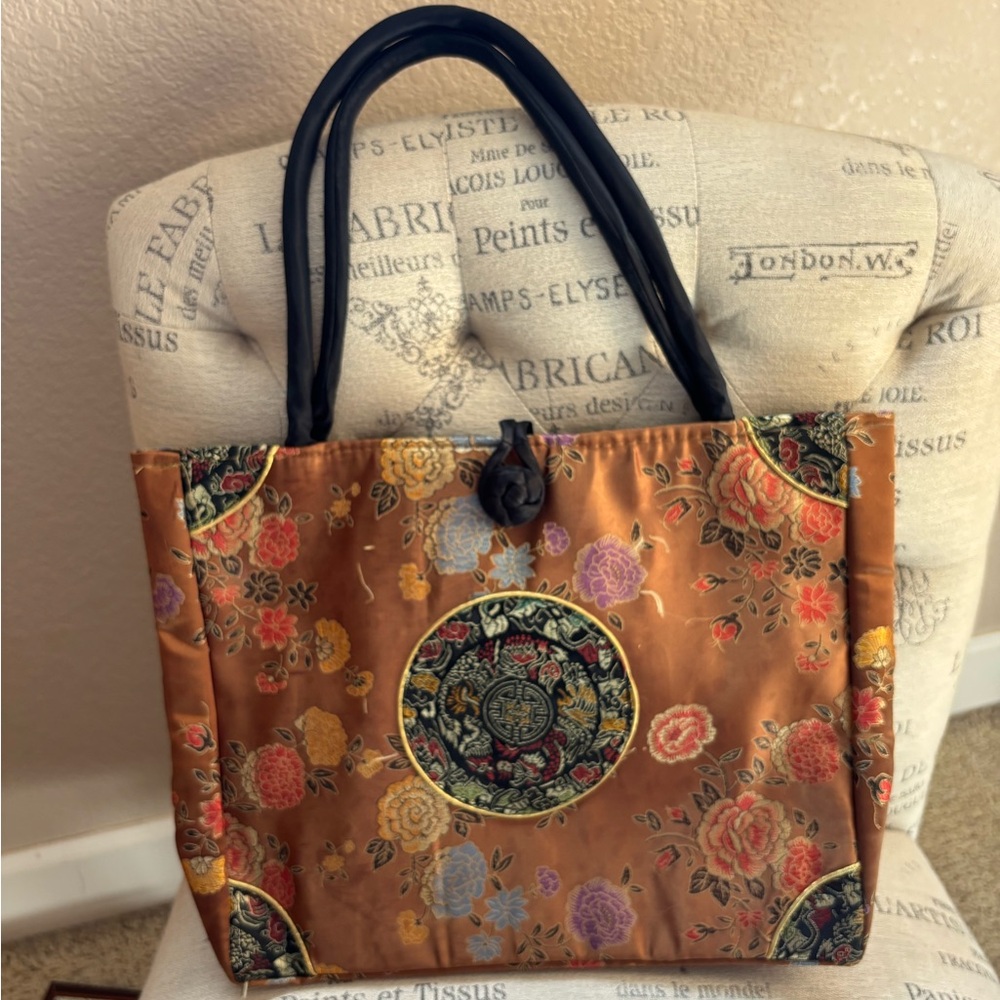 Geisha silk tote bag